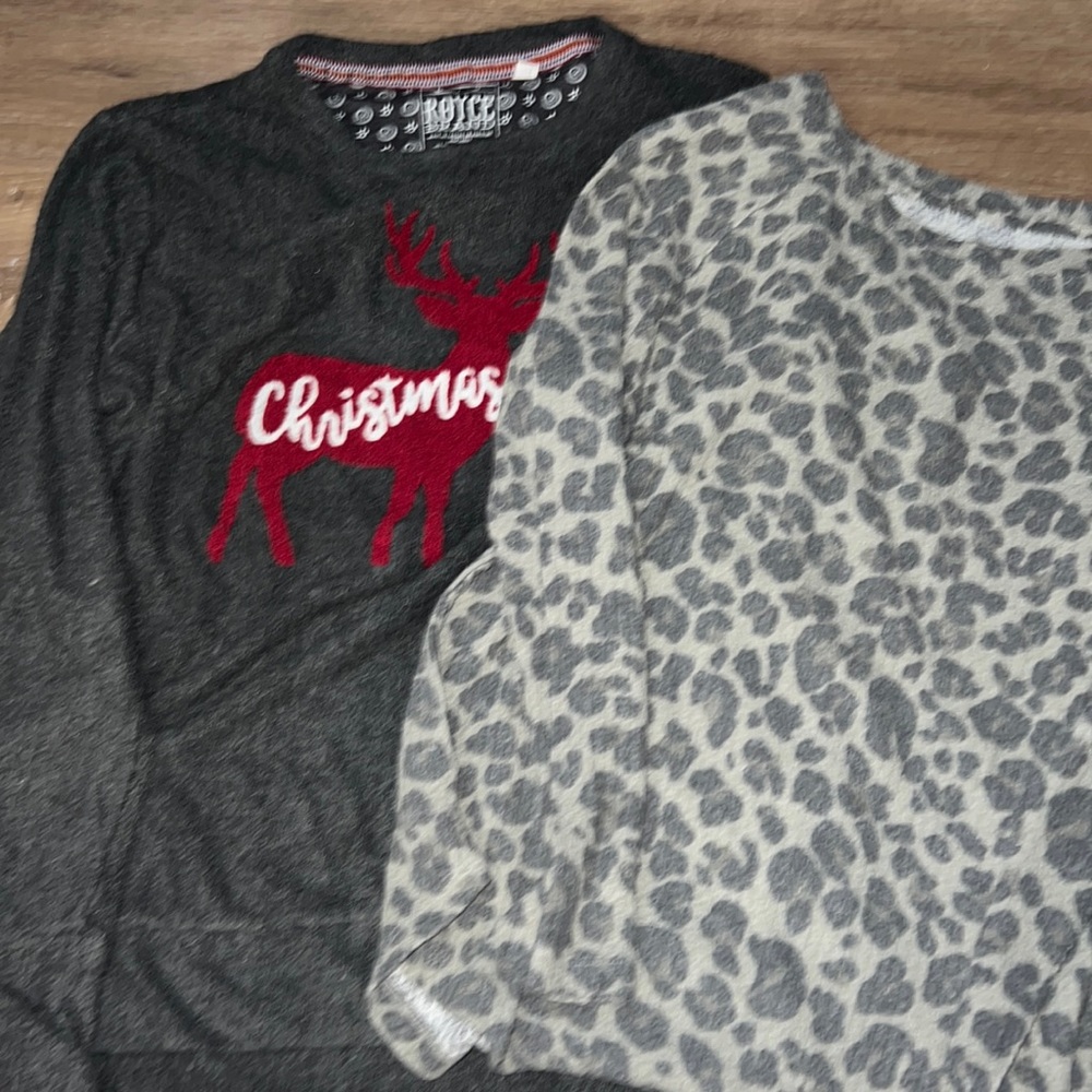 Christina’s sweater shirt & cheetah thermal shirt